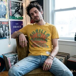 ROF Roots of Fight Yellow T Shirt Tee Top   Mens Size Medium